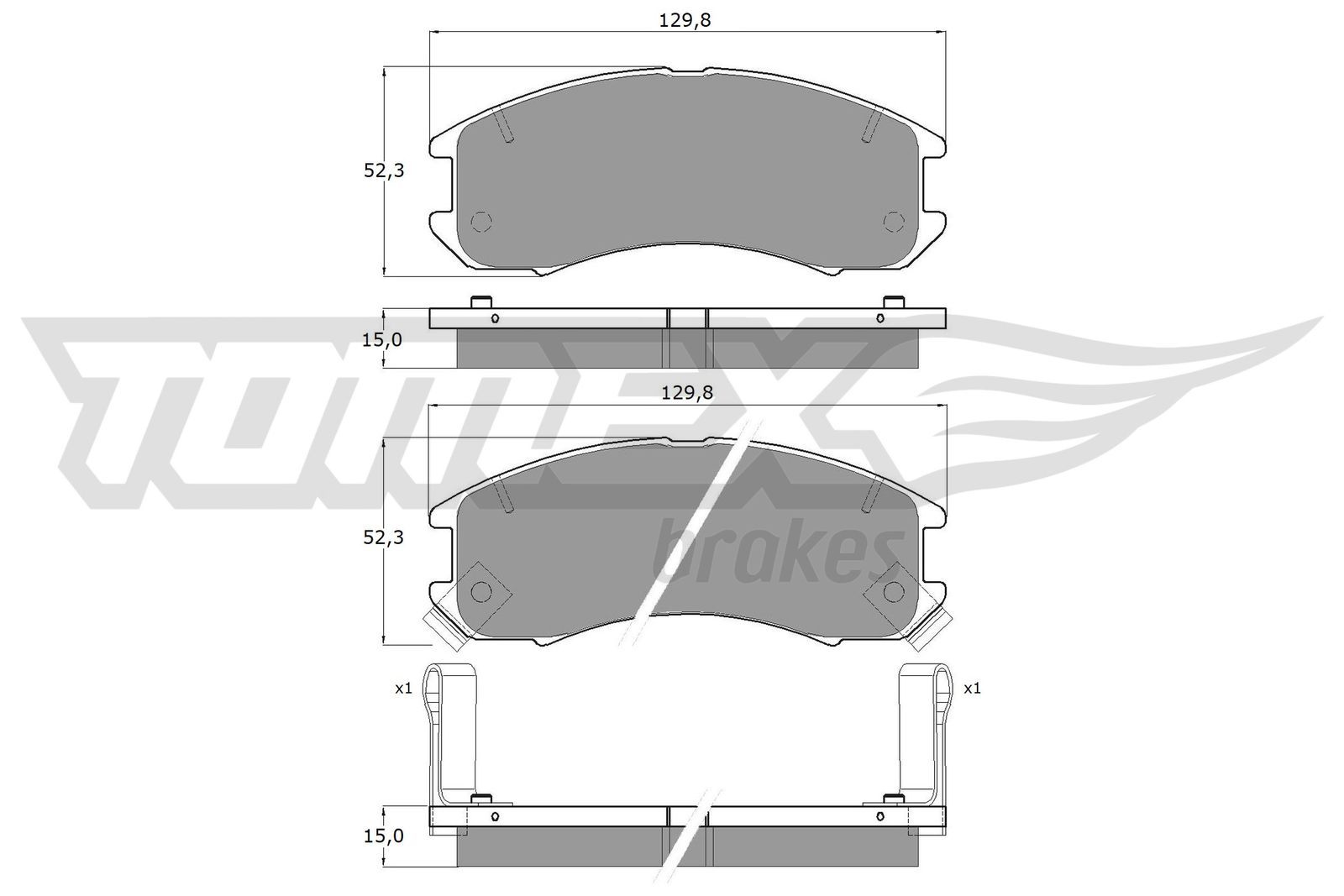 Obrázok Sada brzdových platničiek kotúčovej brzdy TOMEX Brakes  TX1056